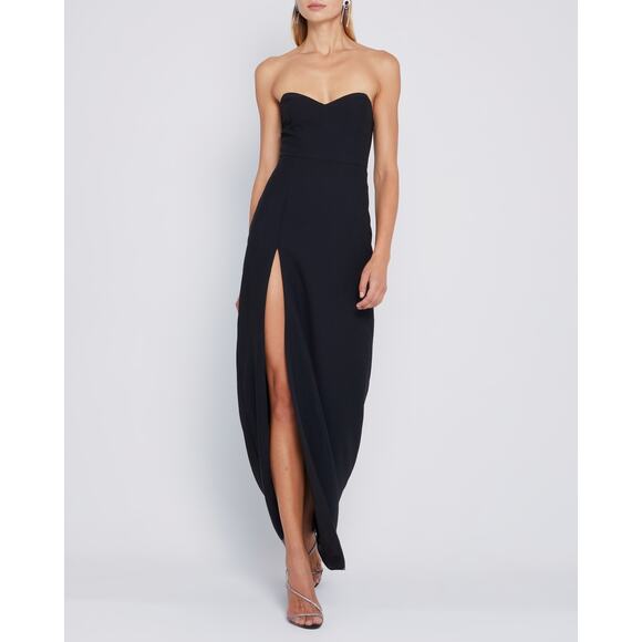 o.p.t Votna Evening Elegant Side Split Stretch Minimalist Strapless Maxi Dress 6 - Picture 1 of 10